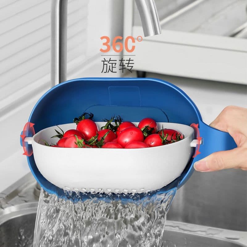image-The new multifunctional vegetable cutter manual shredder slicer household kitchen washing and cutting integrated drain basket vegetable cutter
