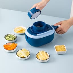 image-The new multifunctional vegetable cutter manual shredder slicer household kitchen washing and cutting integrated drain basket vegetable cutter