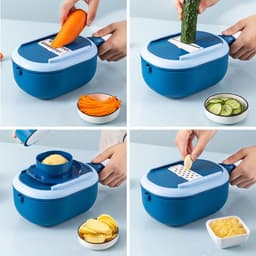 image-The new multifunctional vegetable cutter manual shredder slicer household kitchen washing and cutting integrated drain basket vegetable cutter