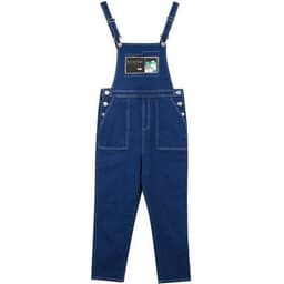 image-Cartoon Applique Casual Women Overall Denim Jeans,Winter High Waist