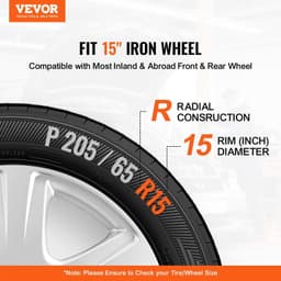 image-VEVOR Wheel Rim Cover Hubcaps, 15 in Diameter, Sturdy & Durable Scratch-Resistant Hubcap with Snap & Valve Nozzle Hole, ABS & PC Hubcap with High Rigidity & Less Wind Drag, Fits for All Weather Use