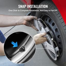 image-VEVOR Wheel Rim Cover Hubcaps, 15 in Diameter, Sturdy & Durable Scratch-Resistant Hubcap with Snap & Valve Nozzle Hole, ABS & PC Hubcap with High Rigidity & Less Wind Drag, Fits for All Weather Use