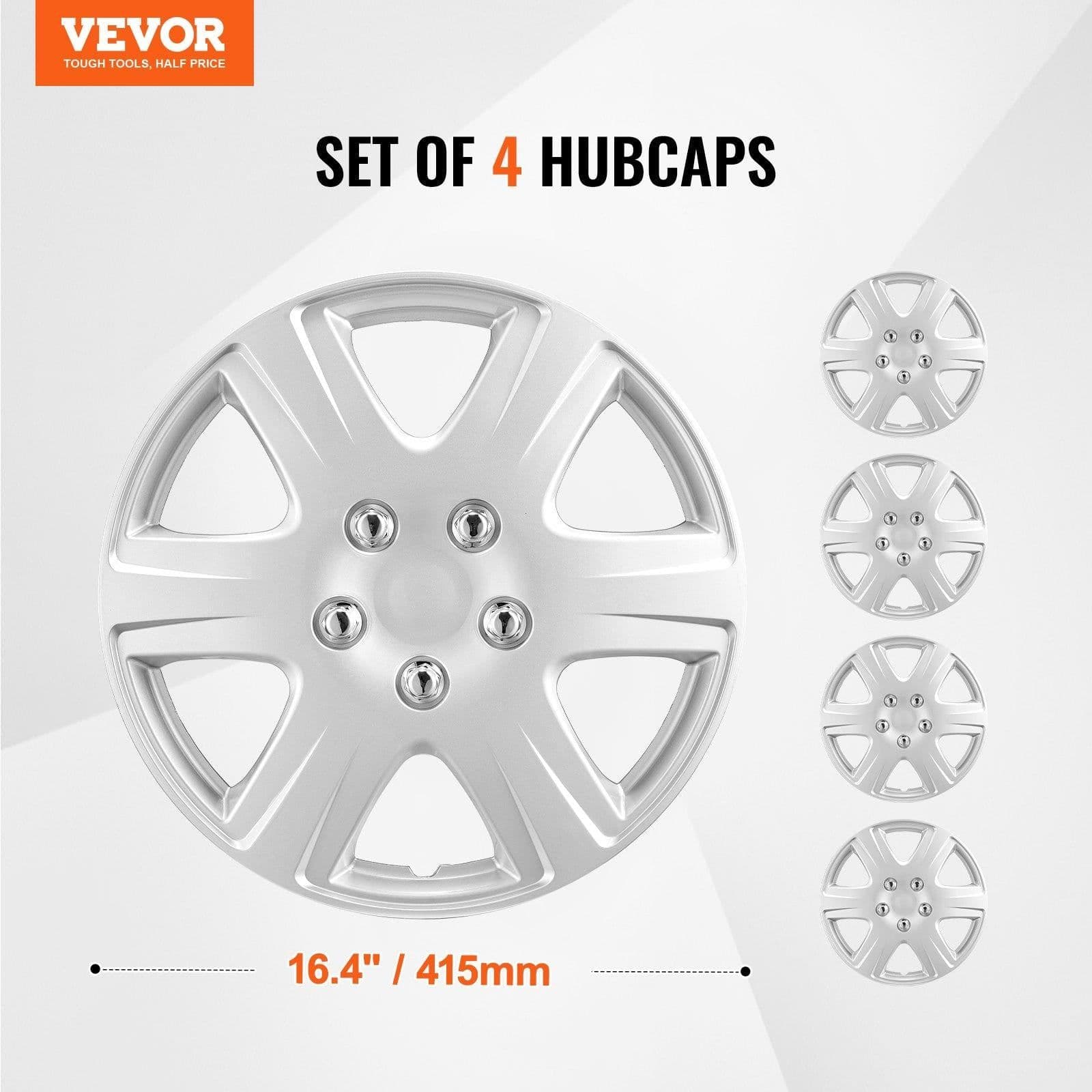 image-VEVOR Wheel Rim Cover Hubcaps, 15 in Diameter, Sturdy & Durable Scratch-Resistant Hubcap with Snap & Valve Nozzle Hole, ABS & PC Hubcap with High Rigidity & Less Wind Drag, Fits for All Weather Use
