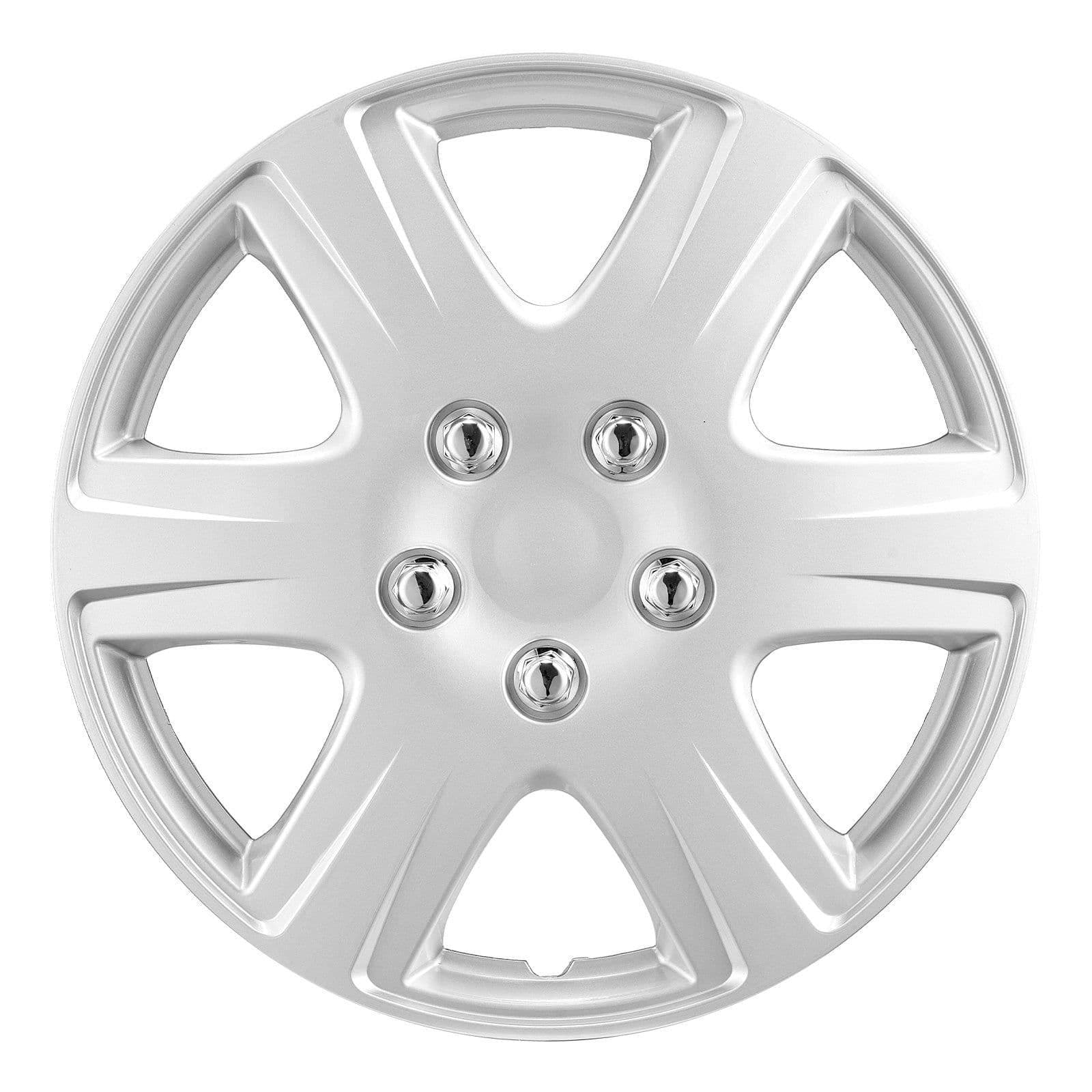 image-VEVOR Wheel Rim Cover Hubcaps, 15 in Diameter, Sturdy & Durable Scratch-Resistant Hubcap with Snap & Valve Nozzle Hole, ABS & PC Hubcap with High Rigidity & Less Wind Drag, Fits for All Weather Use
