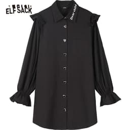 image-Harajuku Cartoon Print High Waist Casual Shirt Dresses Women Spring