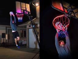 image-Private mode basketball frame light LED light bar creative product outdoor induction basketball light induction color changing basketball light