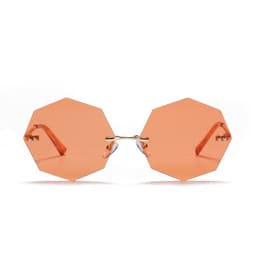image-K005 polygon frameless sunglasses women retro metal sunglasses 8 sides new glasses