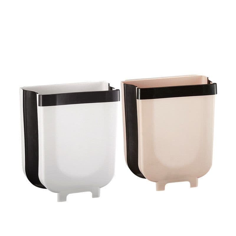 image-Multifunctional folding trash can Wall-mounted car suspension cabinet retractable trash can Kitchen folding trash can