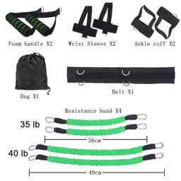 image-100 pounds 140 pounds jump boxing agility training fitness exercise bounce trainer pull rope elastic resistance band