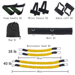 image-100 pounds 140 pounds jump boxing agility training fitness exercise bounce trainer pull rope elastic resistance band