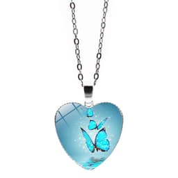 image-New cross-border accessories Beautiful and mysterious butterfly time gemstone necklace European and American love pendant necklace