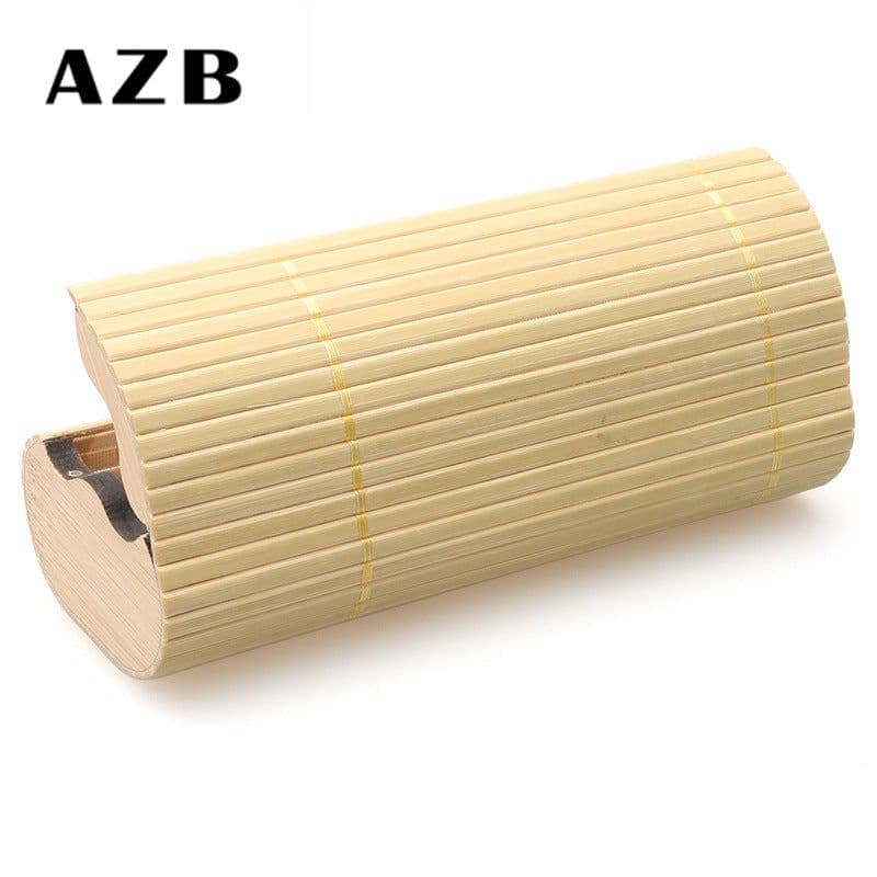 image-AZB Bamboo Strip Oval Sunglasses Case - Anti-Stress Natural Fashion