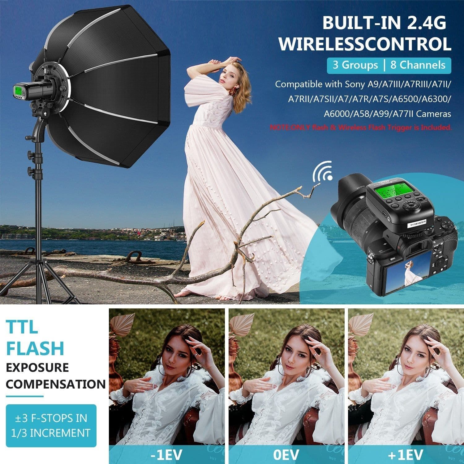 image-VISION2 200Ws 2.4G TTL Flash Strobe For Sony DSLR Cameras,1/8000 HSS