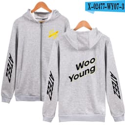 image-A drop shipping new product European and American trend ATEEZ casual men's and women's zipper hooded sweater