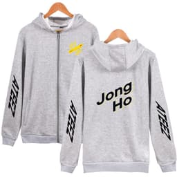 image-A drop shipping new product European and American trend ATEEZ casual men's and women's zipper hooded sweater
