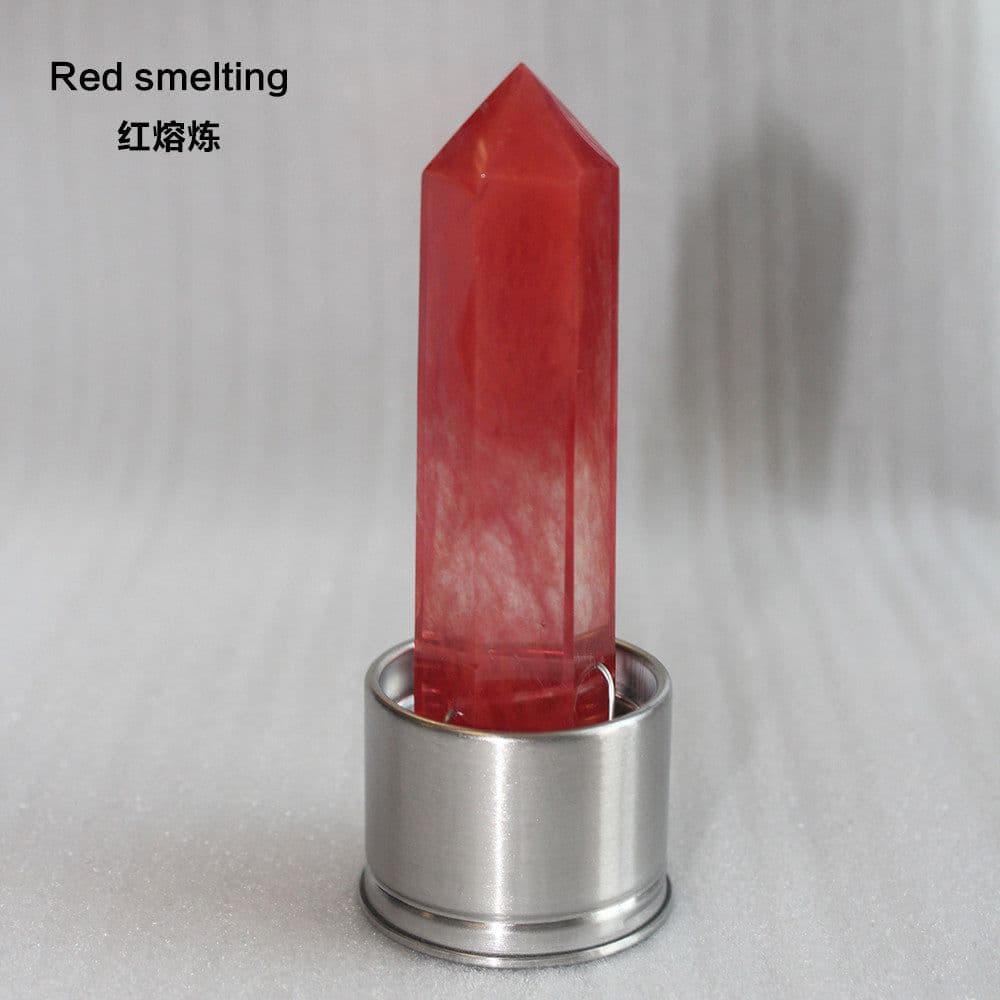 image-Natural Crystal Column Stone Quartz of Various Materials Magic wand heals energy stone point water cup bottel Ornament replace