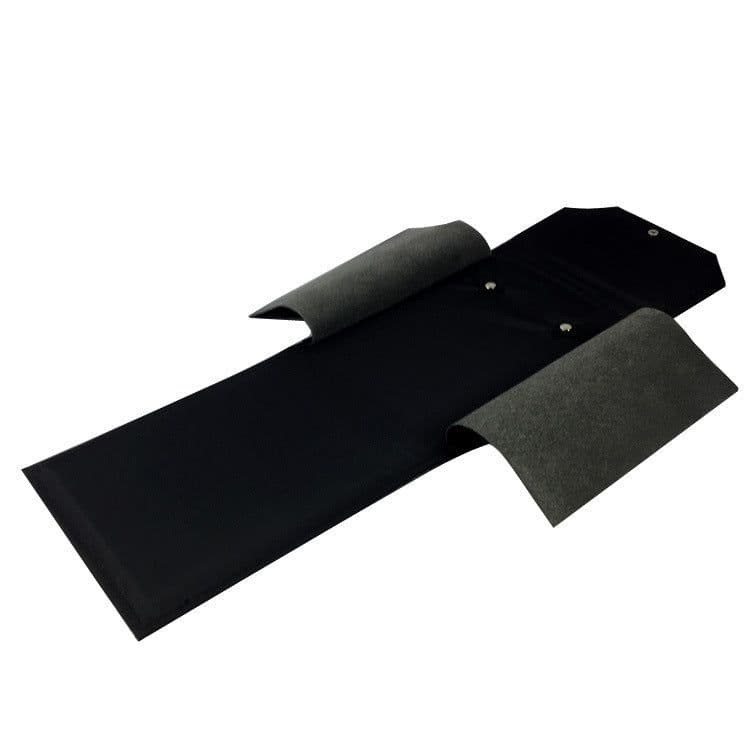 image-Jewelry Necklace Storage Bag - Black Flannel 25x18cm