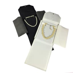 image-Jewelry Necklace Storage Bag - Black Flannel 25x18cm