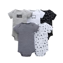 image-A generation of summer baby boy cotton short-sleeved mixed color haze triangle romper 5 five-piece suit T0031