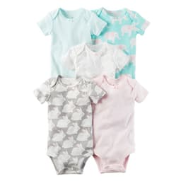 image-A generation of summer baby boy cotton short-sleeved mixed color haze triangle romper 5 five-piece suit T0031