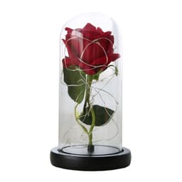 image-Simulation Rose Flower Glass Cover LED String Light Eternal Flower Glass Cover Gift Support Customized Generation