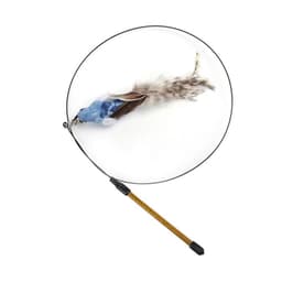image-Steel Wire Feather Funny Cat Stick Long Rod