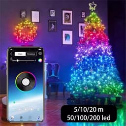 image-LED copper wire string light bluetooth music RGB light string APP control USB plug-in string lights indoor and outdoor curtain decoration lights