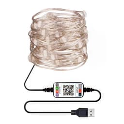 image-LED copper wire string light bluetooth music RGB light string APP control USB plug-in string lights indoor and outdoor curtain decoration lights