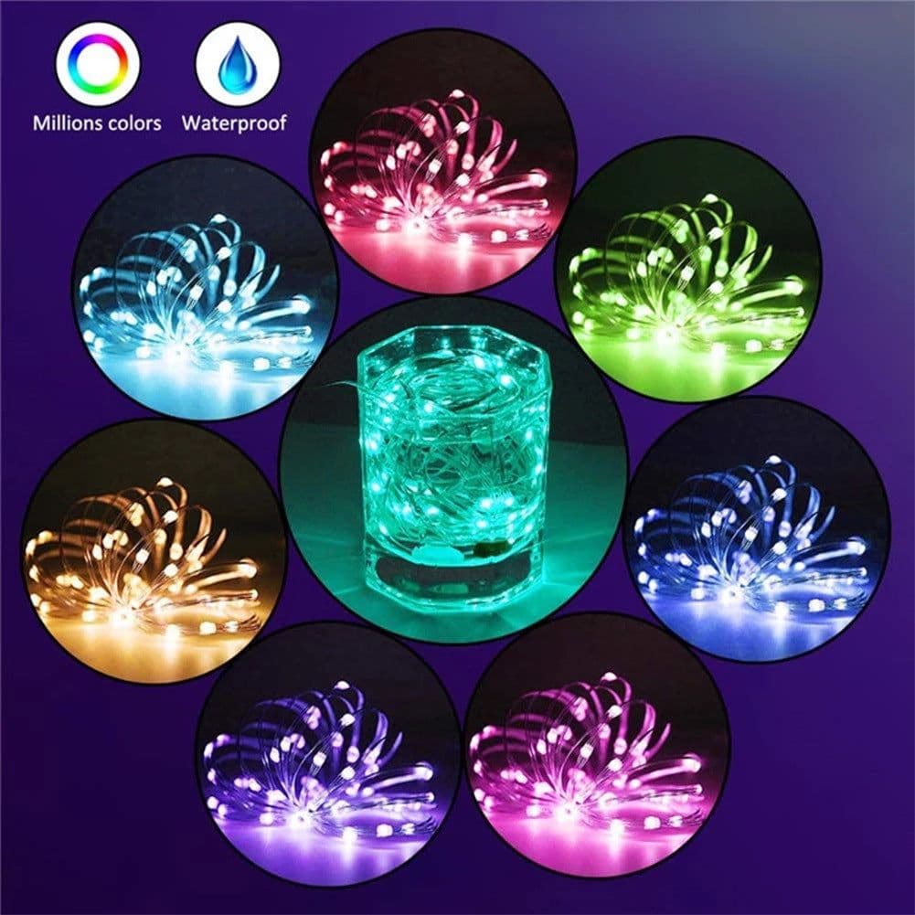 image-LED copper wire string light bluetooth music RGB light string APP control USB plug-in string lights indoor and outdoor curtain decoration lights