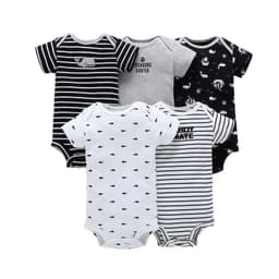 image-A generation of summer baby boy cotton short-sleeved mixed color haze triangle romper 5 five-piece suit T0031
