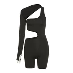 image-2021 European and American cross-border foreign trade women's clothing eBay Europe summer new style long-sleeved sexy hollow sports jumpsuit