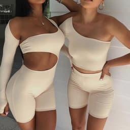 image-2021 European and American cross-border foreign trade women's clothing eBay Europe summer new style long-sleeved sexy hollow sports jumpsuit