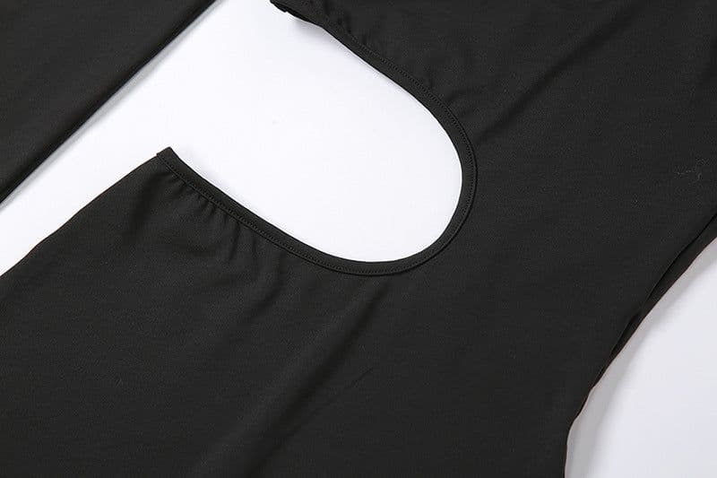 image-2021 European and American cross-border foreign trade women's clothing eBay Europe summer new style long-sleeved sexy hollow sports jumpsuit