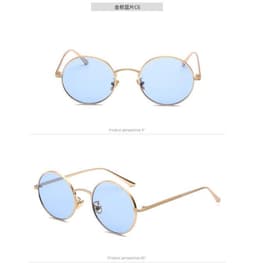 image-Metal round frame sunglasses female Korean version of the trendy retro punk style sunglasses male Harajuku style personality sunglasses 8343