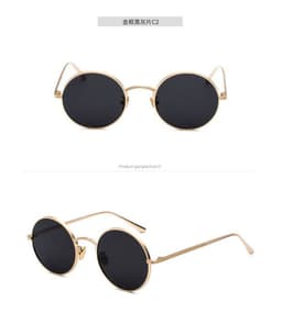 image-Metal round frame sunglasses female Korean version of the trendy retro punk style sunglasses male Harajuku style personality sunglasses 8343
