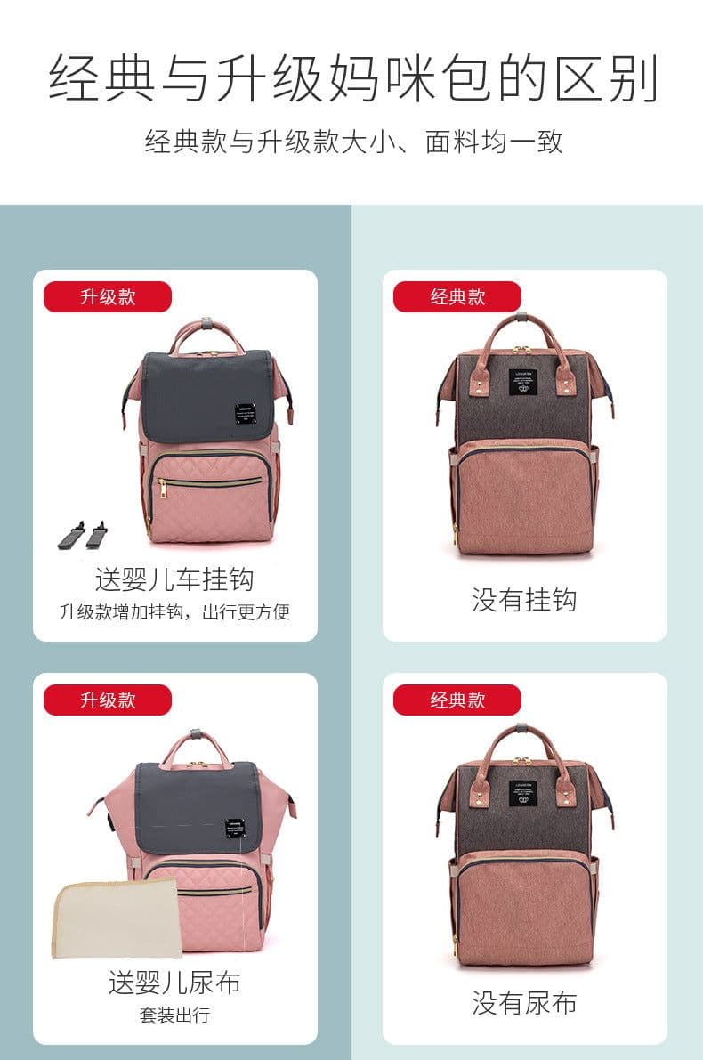 image-LEQUEEN foreign trade new mother bag multifunctional large-capacity baby diaper bag double shoulder milk bag mother and baby bag
