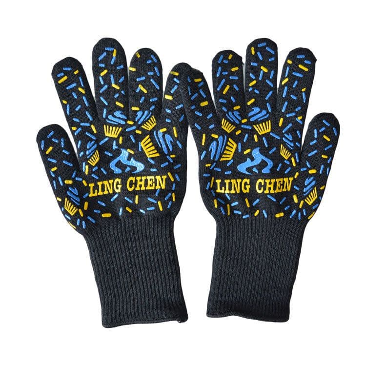 image-Spot high temperature resistant 800 degrees BBQ flame retardant non-slip fireproof barbecue gloves insulated microwave oven oven gloves
