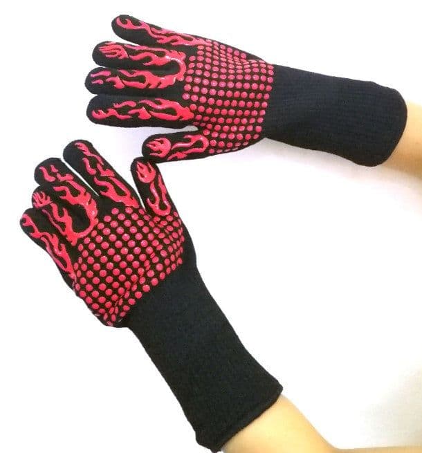 image-Spot high temperature resistant 800 degrees BBQ flame retardant non-slip fireproof barbecue gloves insulated microwave oven oven gloves
