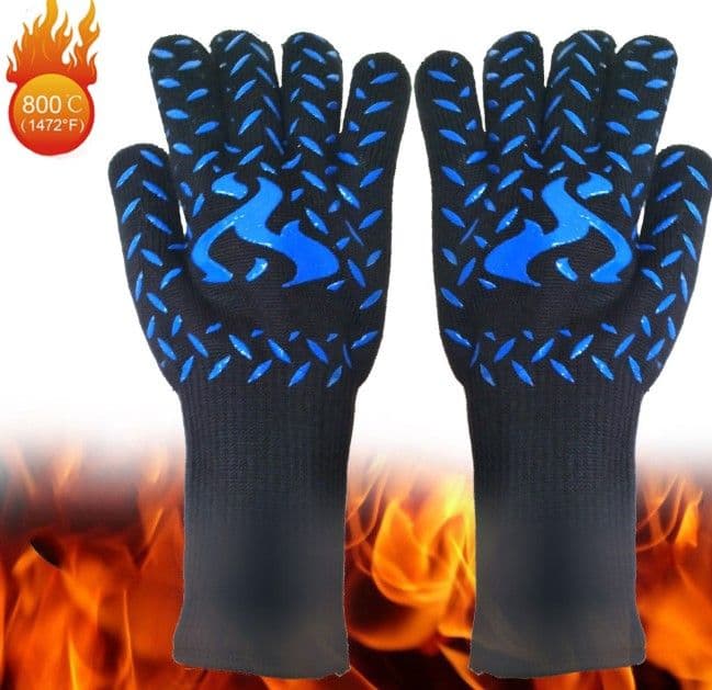 image-Spot high temperature resistant 800 degrees BBQ flame retardant non-slip fireproof barbecue gloves insulated microwave oven oven gloves