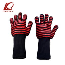 image-Spot high temperature resistant 800 degrees BBQ flame retardant non-slip fireproof barbecue gloves insulated microwave oven oven gloves