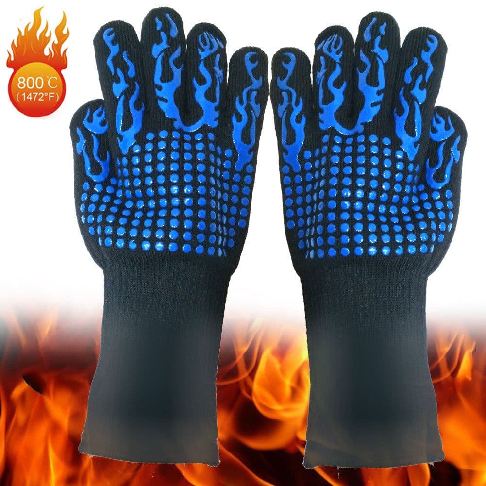 image-Spot high temperature resistant 800 degrees BBQ flame retardant non-slip fireproof barbecue gloves insulated microwave oven oven gloves