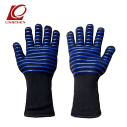 image-Spot high temperature resistant 800 degrees BBQ flame retardant non-slip fireproof barbecue gloves insulated microwave oven oven gloves
