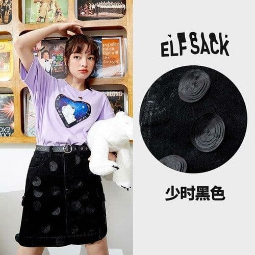 image-Solid Pure High Waist Applique Casual Women Mini Skirts,Spring Vintage