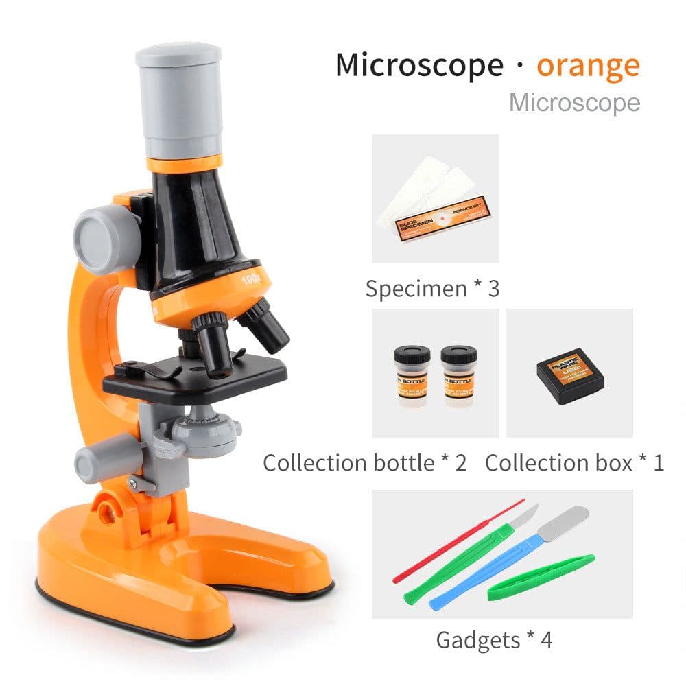 image-Cross-border children's microscope Biological science experiment equipment toy set HD 1200 times science and education puzzle