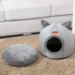 image-Cat litter winter warm pet removable and washable litter cat dog small dog winter sleeping bed cartoon cute kennel