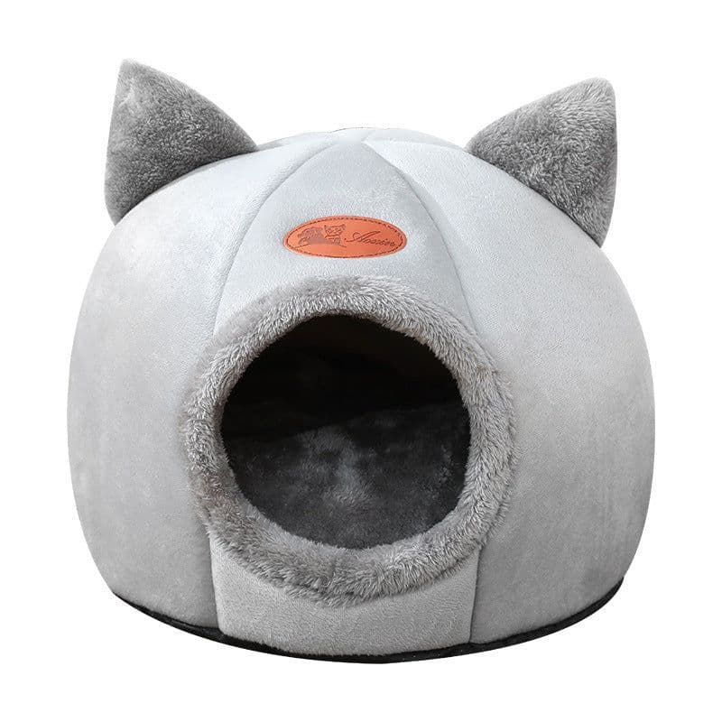 image-Cat litter winter warm pet removable and washable litter cat dog small dog winter sleeping bed cartoon cute kennel