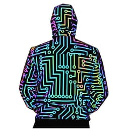 image-Spring and Autumn Circuit Geometric Pattern Rainbow Color Reflective Jacket Cross-border Men and Women Hip Hop Mechanical Dance Colorful Reflective Jacket