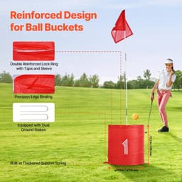 image-VEVOR Backyard Golf Game, 3 Hole Golf Course, Golf Game Practice Games, Golf Chipping Game for Family, Adults and Kids, Portable Outdoor Yard Golf Game for Lawn, Yard, Camping, Park, Beach