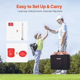 image-VEVOR Backyard Golf Game, 3 Hole Golf Course, Golf Game Practice Games, Golf Chipping Game for Family, Adults and Kids, Portable Outdoor Yard Golf Game for Lawn, Yard, Camping, Park, Beach
