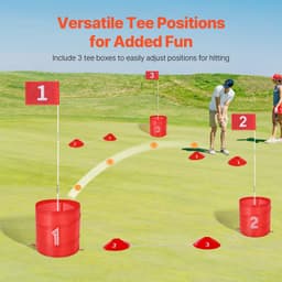 image-VEVOR Backyard Golf Game, 3 Hole Golf Course, Golf Game Practice Games, Golf Chipping Game for Family, Adults and Kids, Portable Outdoor Yard Golf Game for Lawn, Yard, Camping, Park, Beach